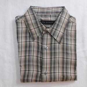 𝅺checked Slim Fit Short Sleeve Shirt - 762120817646